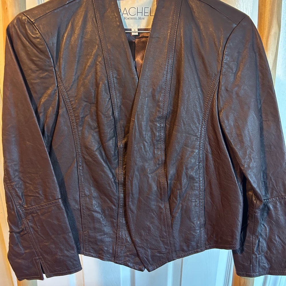 RACHEL Rachel Roy Women's Dark Brown Leather Jacket